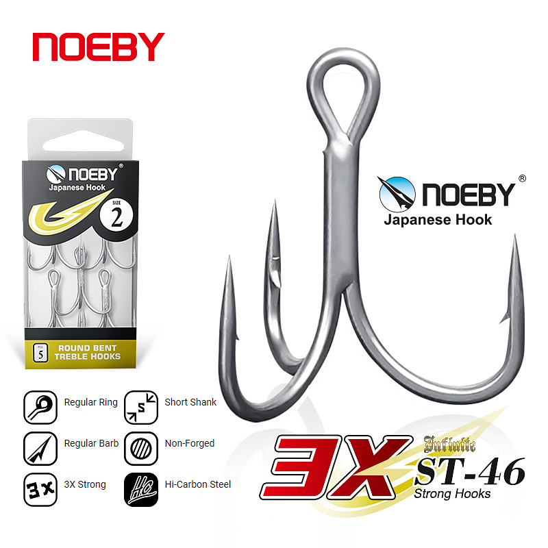 Fishing Hook Barbless - Noeby vishaken van koolstofstaal, rond gebogen,