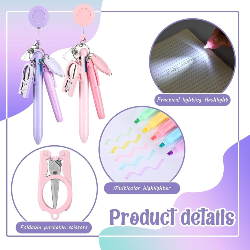Penn Reel Fierce - DIY intrekbare verpleegsterspen-set, draagbare draaibare studentenbadge-set,