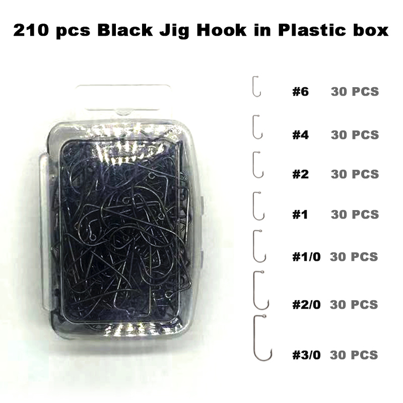Fishing Hook Jig - Adygil Diy Vissen 210 Stuks Zwart