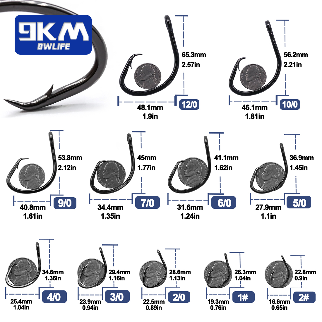 9KM Cirkel Haken 25 ~ 50 Stuks - Fishing Hook Barbless recensie en prijs