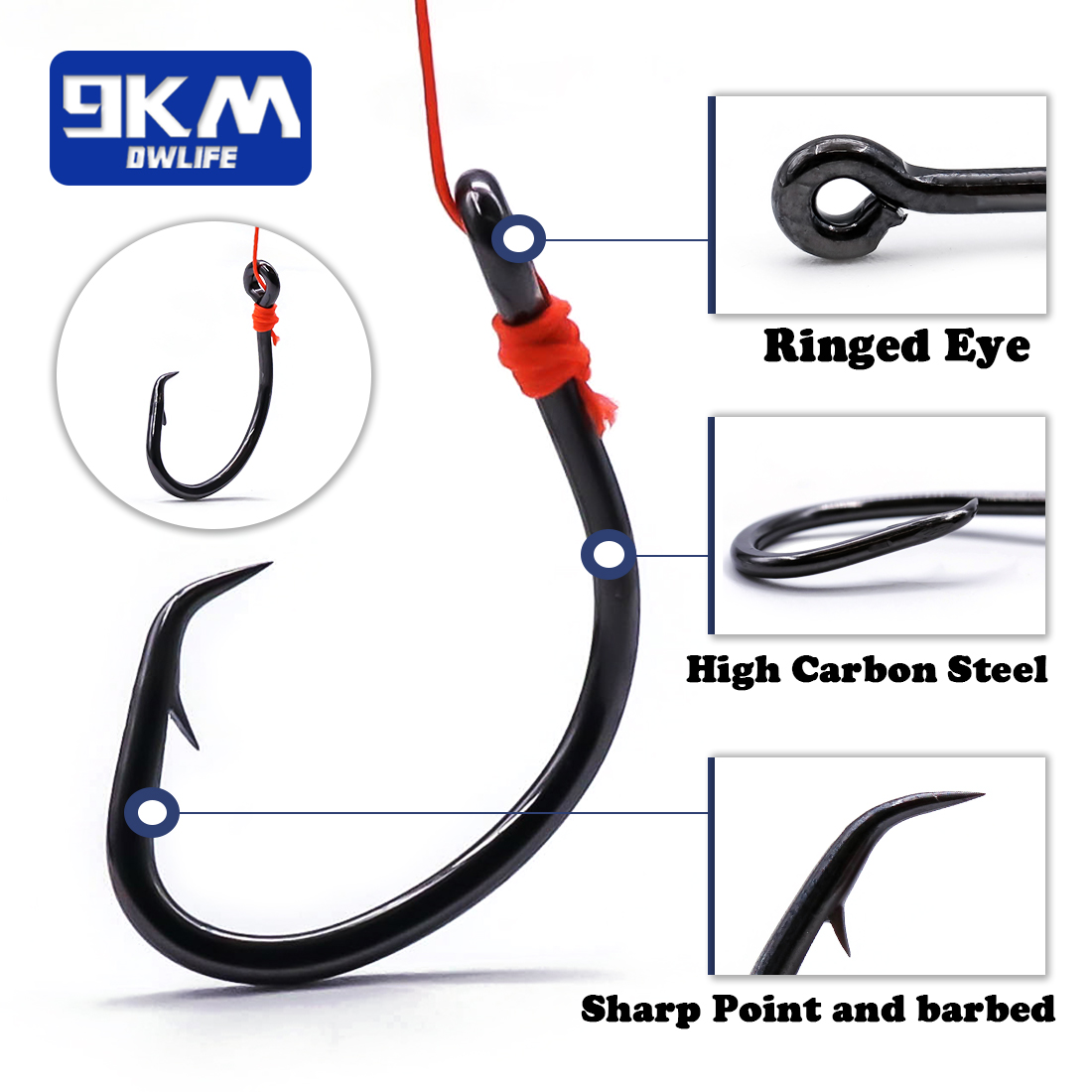 9KM Cirkel Haken 25 ~ 50 Stuks - Fishing Hook Barbless recensie en prijs